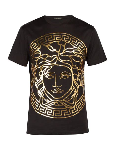 versace gold medusa tee|Versace baroque t shirt.